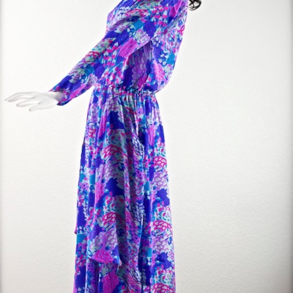 1970's Chez Zvanni India SILK Dress - Picture 3 of 5
